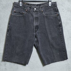 Vintage Levis 550 Shorts Mens 33 Black Cutoff Denim Canada Jorts Jeans 90s